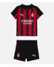 Günstige AC Milan Pervis Estupinan #2 Heimtrikotsatz Kinder 2025-26 Kurzarm (+ Kurze Hosen)